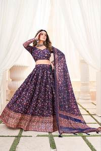 NEW FANCY HEAVY IMPRIMÉ LEHENGA CHOLI AVEC DUPATTA POUR MARIAGE - Product Image 4