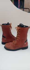 Nouvelles femmes automne/hiver Vintage mode couleur unie bottes en cuir longues femmes baskets - Product Image 2