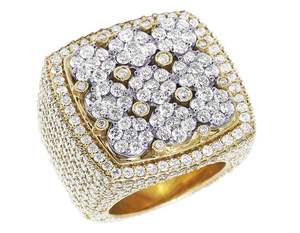 แหวนฮิปฮอป12.00กะรัต VVS Moissanite สำหรับผู้ชาย925เงินสเตอริงประดับเพชร - Product Image 4