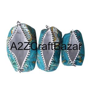 Sacs à cosmétiques en tissu 100 % coton écologiques, fermeture éclair à pompon, design tendance, réutilisables, durables, légers - Product Image 4