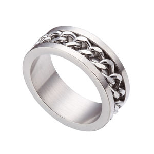 Bague en acier inoxydable de 8 mm, taille 10, finition miroir, alliance unisexe SR09 - Product Image 1