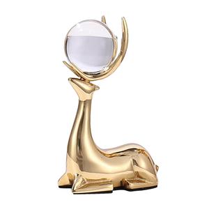 Figura de Reno sólida hecha a mano, modelo de ciervo decorativo con tapa de espejo, escultura de Reno galvanizada en oro, Exportación - Product Image 4