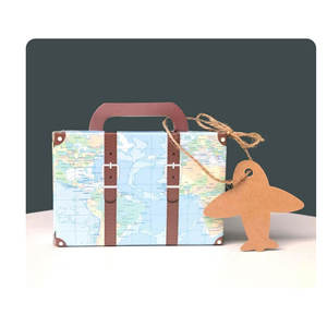 Bagages Bonbons Boîtes Carte Du Monde Voyage Rétro Kraft Papier Avion Clé Carte Bonbons Boîte Anniversaire Noël Faveur Présent Boîtes - Product Image 6