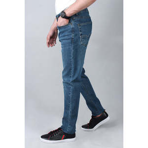 Jean pour homme Leonor personnalisé avec logo, denim délavé, décoration boutonnée, coupe large, idéal pour l'automne ou l'hiver - Product Image 2