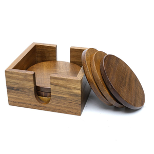 Posavasos de madera personalizados, venta al por mayor, posavasos de madera hecho a mano personalizado cuadrado redondo rústico grabado personalizado - Product Image 1