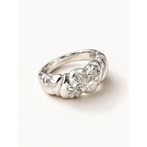 Anillo llamativo con racimo floral de cristal - Product Image 1