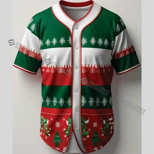 Camisetas de softball con logotipo personalizado de alta calidad y camisetas de béisbol Ropa de equipo de sublimación transpirable para ropa deportiva navideña - Product Image 4