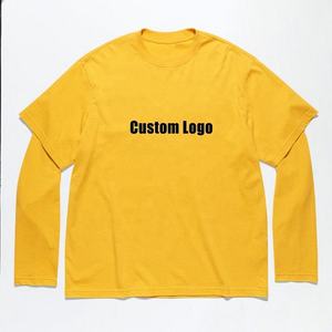 Camiseta de manga larga de doble capa para hombre, venta al por mayor, ropa para correr de verano, Jersey, camisetas de doble capa estampadas informales - Product Image 5