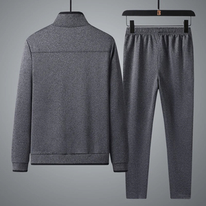 ชุดวอร์มลำลองกีฬากลางแจ้งของผู้ชายชุดวิ่ง2ชิ้นสำหรับฤดูใบไม้ผลิชุดวอร์มเสื้อแจ็คเก็ตกางเกง7XL ขนาด - Product Image 3