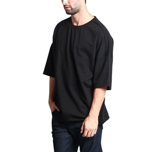 T-shirt surdimensionné à col ras du cou lourd pour hommes Logo personnalisé imprimé 100% coton Cropped Boxy Style - Product Image 2
