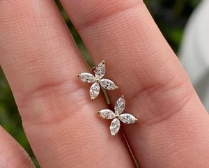 Pendientes de estudio de marquesa de moissanita blanca de Plata de Ley 925, fabricación de claridad VVS para colgante de diamantes, otro regalo de joyería para ella - Product Image 3