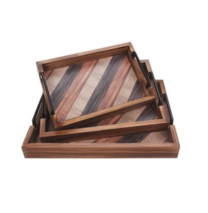 Bandeja DE SERVICIO DE MADERA encalada única con líneas de granja y textura rústica hecha para configuraciones elegantes del hogar o decoración de eventos - Product Image 2