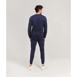 Conjunto de chándal extragrande de dos piezas de forro polar de algodón 100% personalizado para hombre, jersey de cuello redondo, sudadera con diseño liso para invierno - Product Image 6
