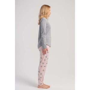 KADIN P.SUPREM O YAKA UZUN KOL ETEGI OVAL MANSETLI PIJAMA TAKIM - GRAY MELANGE - GRAY MELANGE - Product Image 4