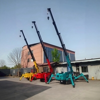 Grue araignée / Mini-grue hydraulique d'intérieur avec télécommande sans fil et flèche télescopique