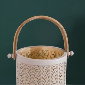 Hot Selling Metal Moroccan Style Votive Candle Holder with Custom Cutwork Design and Leather Handle for Home Decorations - Product Image 6