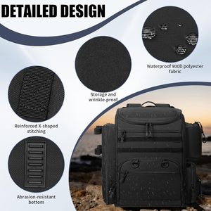 Hot Selling Fishing Backpack with 2 Rod Holders <b>Tackle</b> <b>Box</b>, 41/25L Water-resistant Fishing <b>Tackle</b> Bag Storage Fishing Gear - Product Image 3