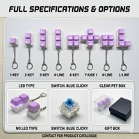 Porte-clés Fidget Clicker Clavier, Interrupteur Bleu, en Plastique Carré, Jouet Anti-stress, Gadget de Bureau, Cadeau pour Adulte, Bureau, Fêtes et Célébrations