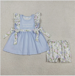 Conjunto de Ropa para Niña Pequeña GSSO2846, Diseño Floral Azul - Product Image 5