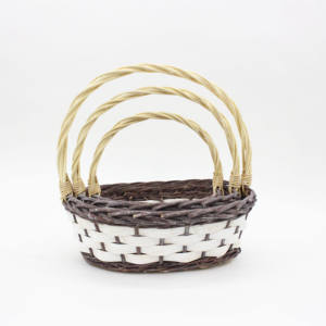 Cesta de Flores Hecha a Mano con Tiras de Mimbre Natural, Mueble de Almacenamiento Elegante - Product Image 4