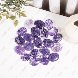 Wholesale Lepidolite Healing Crystal Gemstone Feng Shui <b>Worry</b> <b>Stones</b> Natural Polished Oval Shape Meditation Decoration Pocket - Product Image 2
