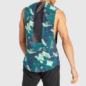 New Factory Wholesale Men's Casual Sports Tank Top Breathable 100% Cotton Workout Wear with Solid Colors Knitted Mesh Design - Product Image 2