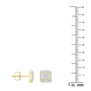 Boucles <span class=keywords><strong>d</strong></span>'oreilles en or jaune certifié IGI 14K 1/6 rondes taille idéale pour hommes en laboratoire <span class=keywords><strong>Prix</strong></span> - Product Image 3
