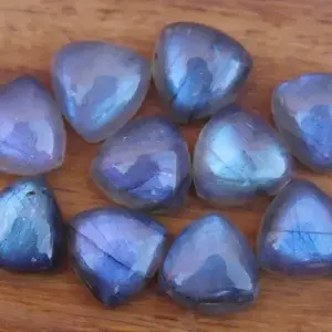 AAA Top Selling Beautiful 9mm Natural Blue Flash Labradorite Trillion Cabochon Loose Stone From Factory Direct Sales
