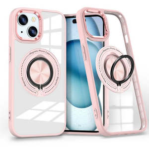 เคสไอโฟน 12/ไอโฟน 12 โปร 6.1 พร้อมขาตั้งแบบวงแหวนแม่เหล็ก สีชมพู - Product Image 1
