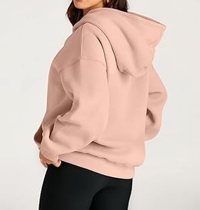 Transpirable Vintage ácido lavado de talla grande pulóver con capucha liso en blanco Boxy Fit Over Size Fleece French Terry Hoody para chicas adolescentes - Product Image 4