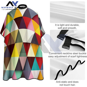 Vente en gros de cape de barbier professionnel en polyester durable sur mesure imperméable et confortable pour salon de coiffure plusieurs styles - Product Image 5