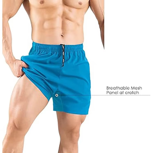 Pantalones cortos de hombre con logotipo personalizado OEM, pantalones cortos transpirables informales de verano para correr, cintura media alta, secado rápido con bolsillos con cremallera, paquete de 2 - Product Image 3