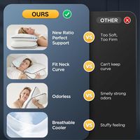 Oreillers en mousse à mémoire déchiquetée pour lit de luxe pour dormir Oreiller inodore avec taie d'oreiller rafraîchissante et douce
