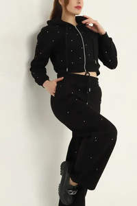 2025 nouveauté sweats à capuche zippés pantalons de Jogging personnalisés femmes vêtements coton vêtements d'entraînement survêtement ensembles femmes survêtement de gymnastique - Product Image 4