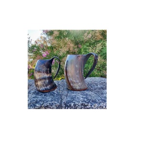 Tasse à bière Viking écologique faite à la main de haute qualité Style indien Design animal poli corne à boire saine artisanat naturel - Product Image 1