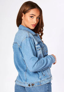 เสื้อแจ็กเก็ตยีนส์สำหรับผู้หญิงเสื้อคลุมยีนส์แบบคลาสสิกฉลากตามสั่ง - Product Image 5