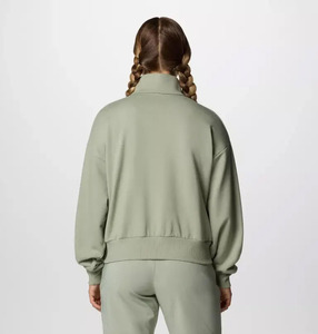 Sudadera con capucha de entrenamiento para mujer con media cremallera y puños y dobladillos acanalados y bolsillos de canguro de Safari personalizada al por mayor - Product Image 2