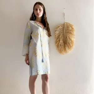 Trading Floral Printed Casual Mini Length Simple Women <b>Long</b> <b>Sleeves</b> Printed Short <b>Dress</b> - Product Image 1