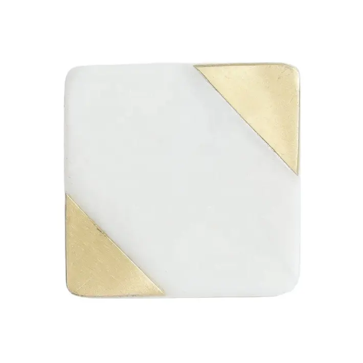 Latest Design Marble and Brass Cabinet Knob Nordic Modern Style Custom Shape Stone Drawer Pulls and Handles