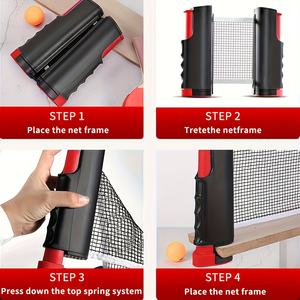Filet de tennis de table rétractable et extensible, cadre épaissi, portable, pour un blocage libre des balles, idéal pour l'intérieur et l'extérieur - Product Image 5