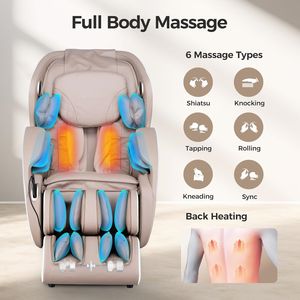 Fauteuil de massage complet, fauteuil inclinable de massage Shiatsu à gravité zéro, rouleaux fixes, mode de chauffage du dos et des pieds, écran tactile - Product Image 4