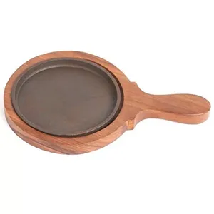 Ustensiles de cuisine en bois et en fer de qualité supérieure Sizzler Plate Meilleure vente de poêle chaude pour la maison Ustensiles de cuisine et vaisselle de qualité supérieure - Product Image 4