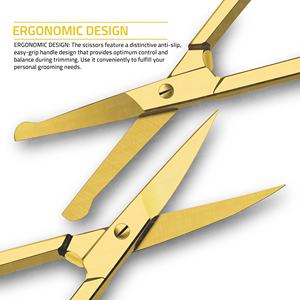 Nouvel arrivage de ciseaux à cuticules en acier inoxydable de qualité supérieure de 3.5mm d'épaisseur emballage personnalisé beauté colorée droite - Product Image 3