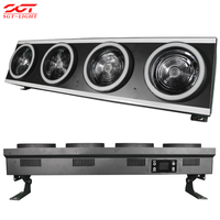 Barre lumineuse Golden Beam 4x120W avec anneau lumineux auxiliaire RGB et effet de bande latérale, projecteur DMX512 RDM pour DJ, club, concert, scène