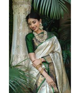 High Quality Heavy Jacquard Silk <b>Saree</b> <b>Purple</b> Sky Blue Border Golden Big Jacquard Weaving Viscose Bollywood for Party for Summer - Product Image 4