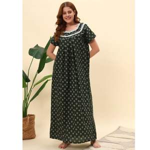 Camisón Victoriano Elegante de Encaje de Algodón para Mujer con Estampado Floral para Verano y Primavera - Product Image 1