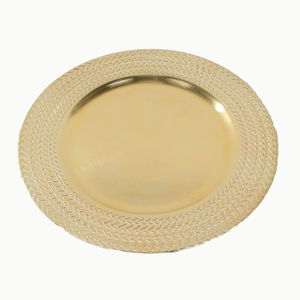 Assiette de service en laiton faite à la main, écologique, ronde, dorée, en métal, décorative, pour mariage, fête et décoration de table à la maison - Product Image 3