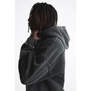 Streetwear d'hiver vintage surdimensionné avec logo imprimé bouffant pour hommes, ensemble de jogging deux pièces délavé à l'acide, grande taille, blanc, vintage - Product Image 6