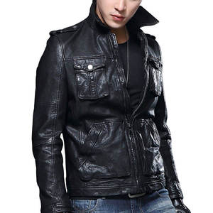 แจ็คเก็ตหนังแกะลายพรางคอตั้งสำหรับผู้ชายปี 2026 คุณภาพสูง ดีไซน์ล่าสุด ทรงหลวมสั่งตัดได้ - Product Image 1