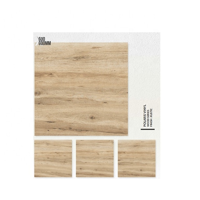 Wood Look Porcelain Glossy Tile 8mm Thick Non-Slip Antibacterial Modern Design Sale Interior 60x60cm